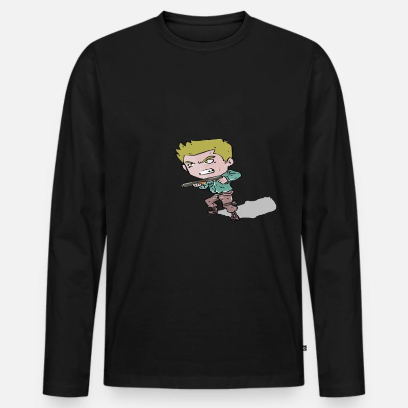 Soldat - Männer Premium Bio Langarmshirt - Schwarz