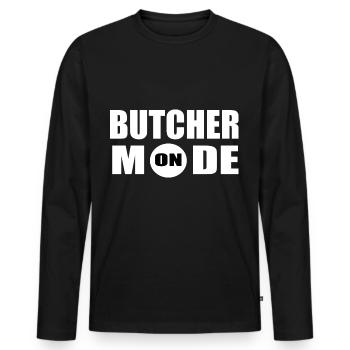 Boucher boucher boucher - T-shirt manches longues Premium bio Homme - noir - Devant - Nico (187cm)