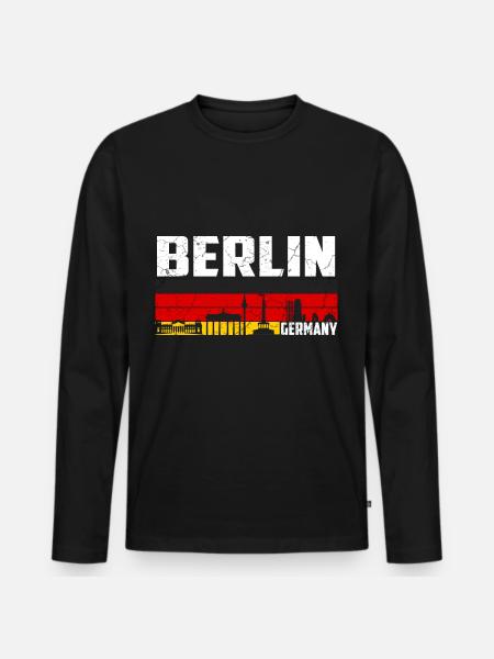Berlin City - Men's Premium Organic Long Sleeve Shirt - black