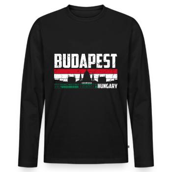 Budapest Ungarn Stadt - Männer Premium Bio Langarmshirt - Schwarz - Vorne - Nico (187cm)