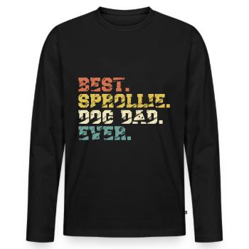Sprollie Dad Chien Papa Maître Papa Vintage - T-shirt manches longues Premium bio Homme - noir - Devant - Nico (187cm)