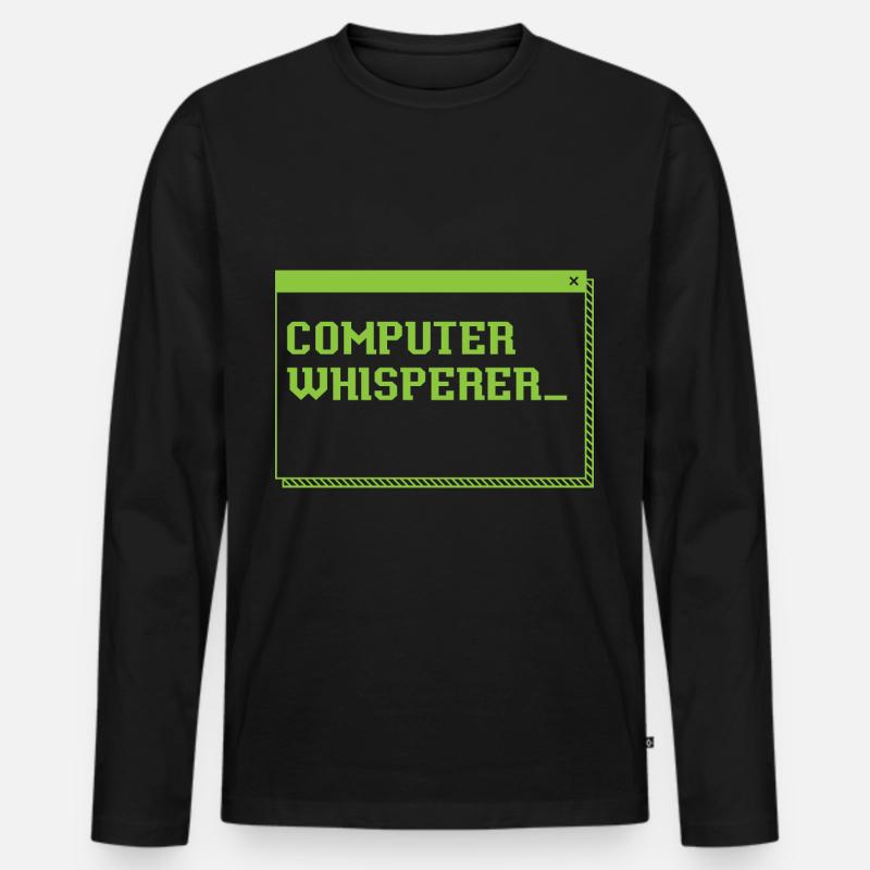 Computer Whisperer - Men's Premium Organic Long Sleeve Shirt - black