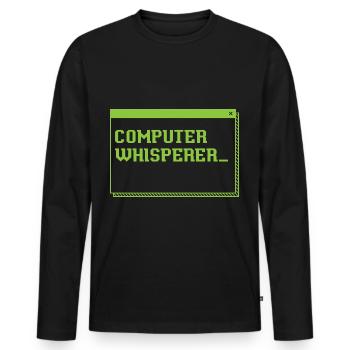 Technologie de l’information Computer Whisperer - T-shirt manches longues Premium bio Homme - noir - Devant - Nico (187cm)