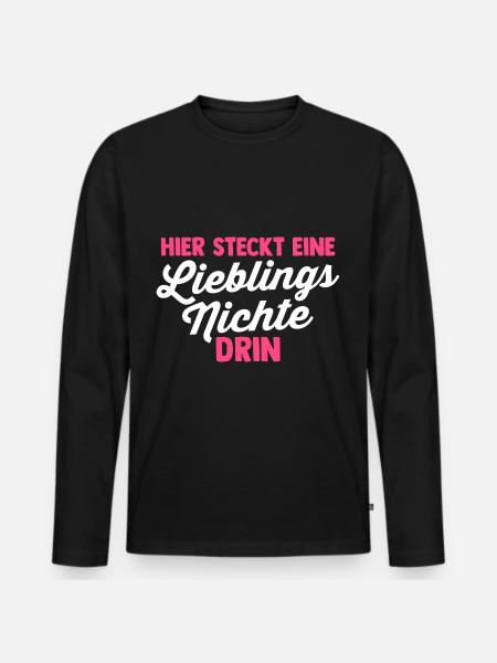Nichte - Männer Premium Bio Langarmshirt - Schwarz