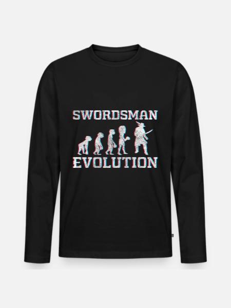 Sword Axe Japan Win - Men's Premium Organic Long Sleeve Shirt - black