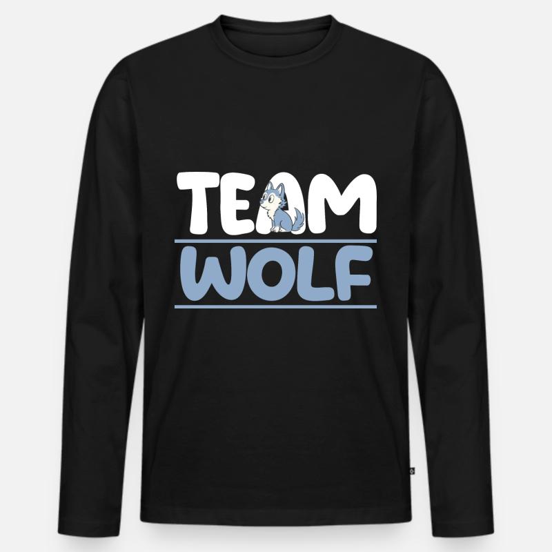 Tier Waldtier Wolf - Männer Premium Bio Langarmshirt - Schwarz