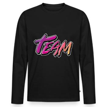 Team - Männer Premium Bio Langarmshirt - Schwarz - Vorne - Nico (187cm)