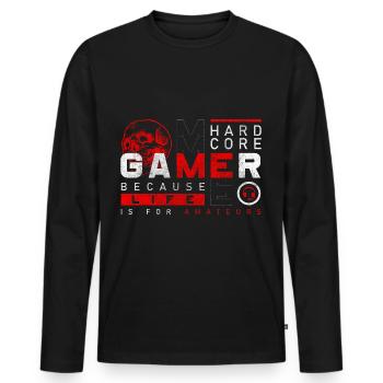 Gaming Online League Play - Men's Premium Organic Long Sleeve Shirt - black - Front - Nico (187cm)