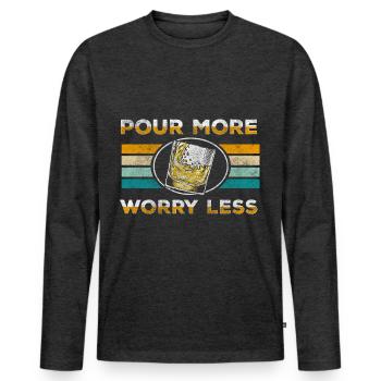drinks longsdrinks - Männer Premium Bio Langarmshirt - Anthrazit meliert - Vorne - Nico (187cm)