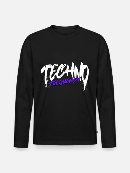Techno - T-shirt manches longues Premium bio Homme - noir