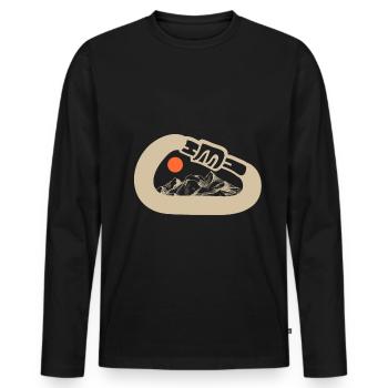 Klettern Sport Karabiner - Männer Premium Bio Langarmshirt - Schwarz - Vorne - Nico (187cm)