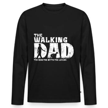 Galgo Espanol Windhund Hund The Walking Dad Papa - Männer Premium Bio Langarmshirt - Schwarz - Vorne - Nico (187cm)