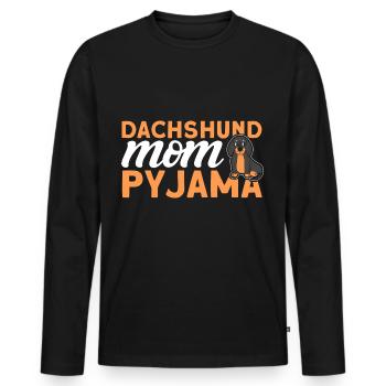 Dackel Dackel Dackel Mama Dackel Haustier - Männer Premium Bio Langarmshirt - Schwarz - Vorne - Nico (187cm)