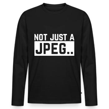 Crypto Art Lover Funny Quote Not Just A Jpeg NFT - Men's Premium Organic Long Sleeve Shirt - black - Front - Nico (187cm)