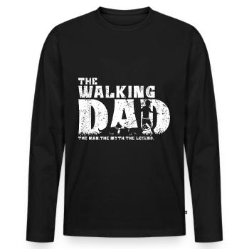 Hundepapa Dad Papa Vater mit 2 zwei Hunde Hunden - Männer Premium Bio Langarmshirt - Schwarz - Vorne - Nico (187cm)