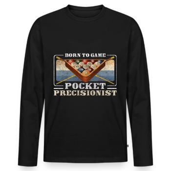 Billiard Spiel Kugeln Gewinner - Männer Premium Bio Langarmshirt - Schwarz - Vorne - Nico (187cm)