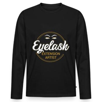 Eyelash Extension Artist - Men's Premium Organic Long Sleeve Shirt - black - Front - Nico (187cm)