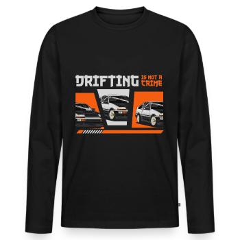 Mécanicien d’asphalte de voiture de sport automobile - T-shirt manches longues Premium bio Homme - noir - Devant - Nico (187cm)