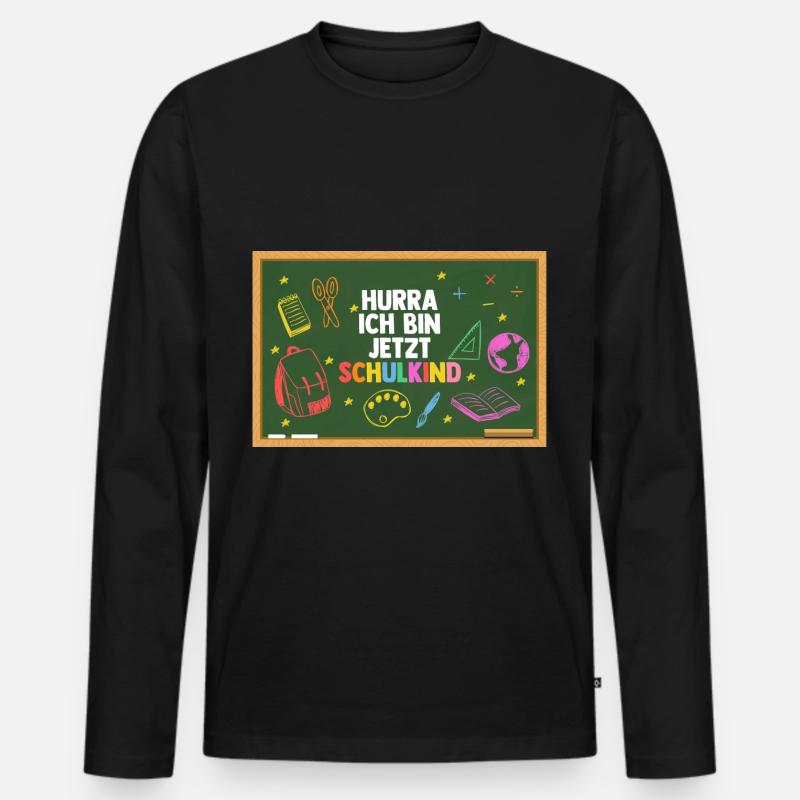Erste Klasse Einschulung Erstklässler Schulkind - Männer Premium Bio Langarmshirt - Schwarz