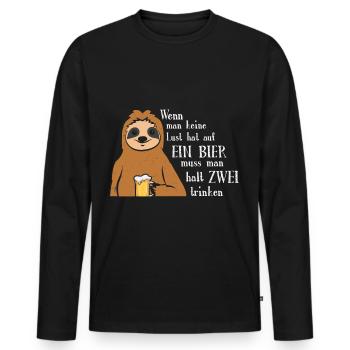 If you don't feel like having one beer, you have to drink two - Men's Premium Organic Long Sleeve Shirt - black - Front - Nico (187cm)
