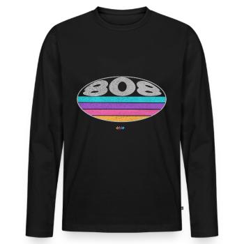 808 Analog SYNTHESIZER Drum Machine - Men's Premium Organic Long Sleeve Shirt - black - Front - Nico (187cm)