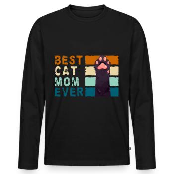 Cat House Tiger Kitten Mistress - Men's Premium Organic Long Sleeve Shirt - black - Front - Nico (187cm)