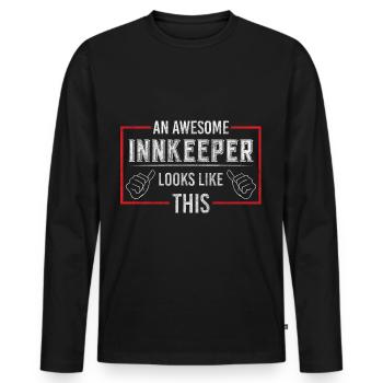 Taverne Celebration Bar Tabac - T-shirt manches longues Premium bio Homme - noir - Devant - Nico (187cm)