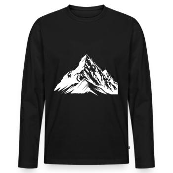 Mountains Alps - Men's Premium Organic Long Sleeve Shirt - black - Front - Nico (187cm)