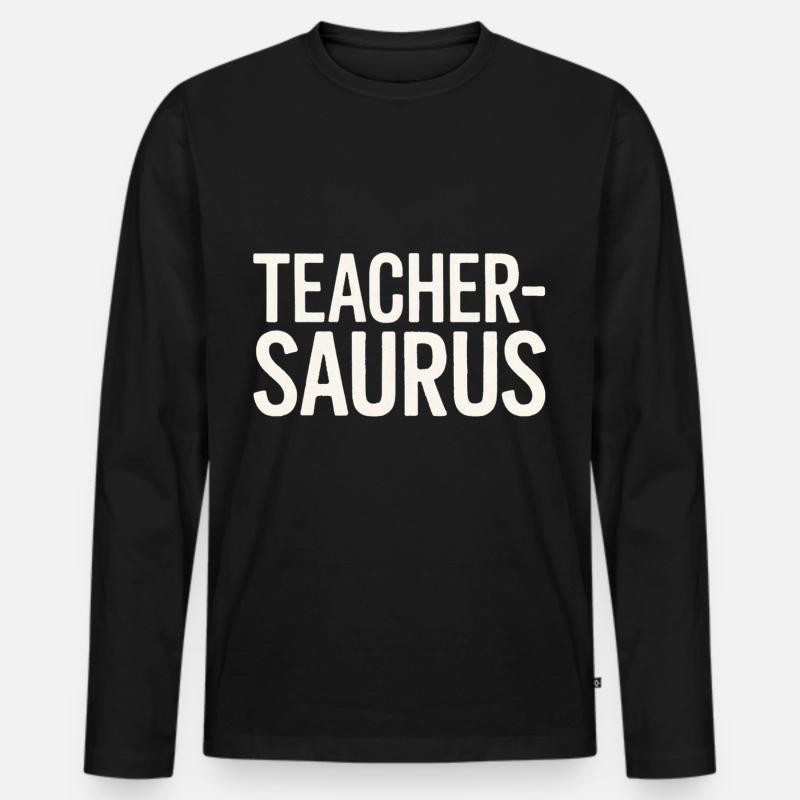 Teacher-saurus 8 - Männer Premium Bio Langarmshirt - Schwarz