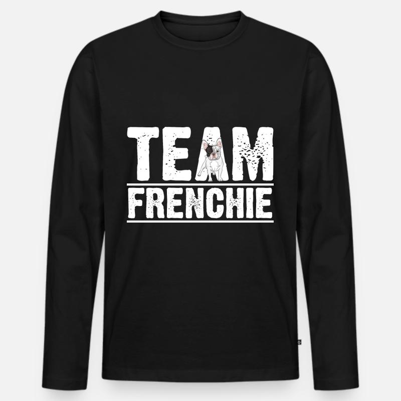 Hund Frenchie - Männer Premium Bio Langarmshirt - Schwarz