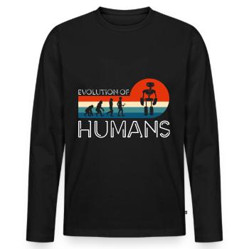 Android Cyborg - Männer Premium Bio Langarmshirt - Schwarz - Vorne - Nico (187cm)