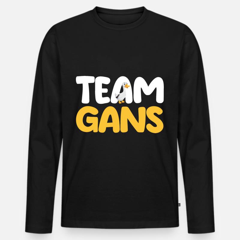 Gans Gänse - Männer Premium Bio Langarmshirt - Schwarz
