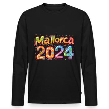 Mallorca 2024 Colorful - Men's Premium Organic Long Sleeve Shirt - black - Front - Nico (187cm)