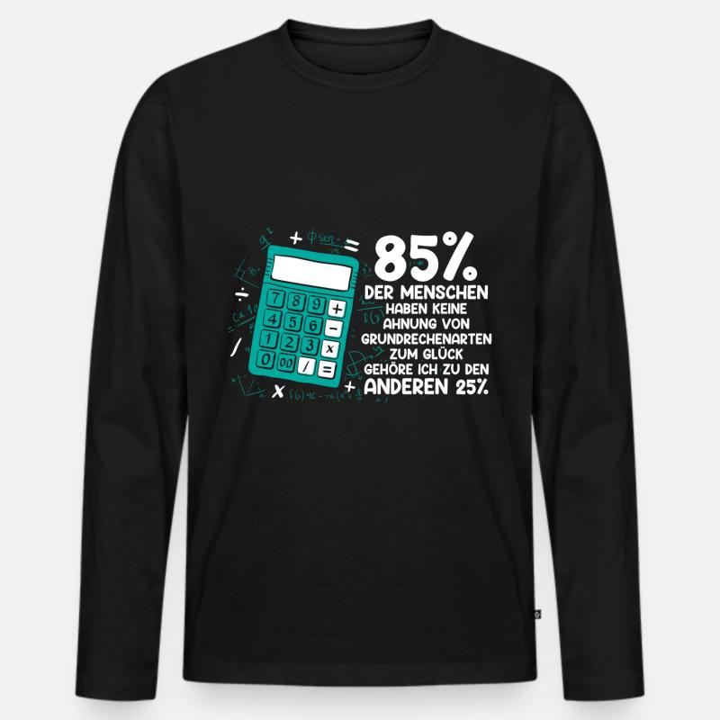 Mathe Mathematik Lehrer Rechner - Männer Premium Bio Langarmshirt - Schwarz