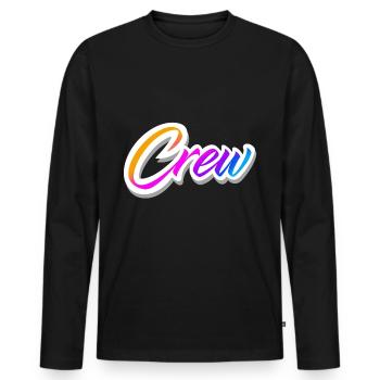 Crew Bunt - Männer Premium Bio Langarmshirt - Schwarz - Vorne - Nico (187cm)