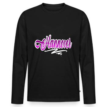 Hanover - Men's Premium Organic Long Sleeve Shirt - black - Front - Nico (187cm)