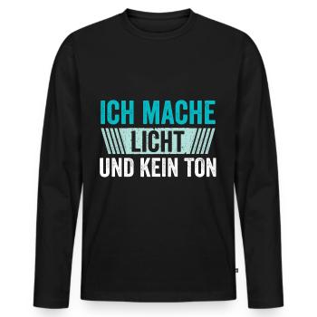 Licht Lichttechnik Light Crew Lichttechniker - Männer Premium Bio Langarmshirt - Schwarz - Vorne - Nico (187cm)