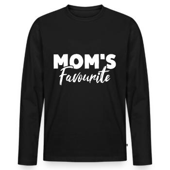 LE PRÉFÉRÉ DE MAMAN Le préféré de maman - T-shirt manches longues Premium bio Homme - noir - Devant - Nico (187cm)