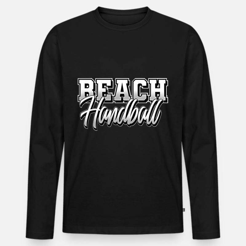 Beach Handball - Männer Premium Bio Langarmshirt - Schwarz
