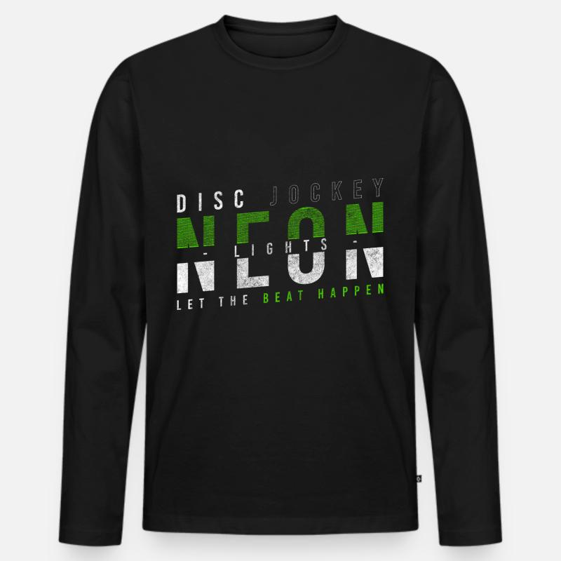 Discjockey Feier Kopfhörer - Männer Premium Bio Langarmshirt - Schwarz