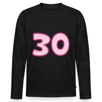 30e anniversaire 30 ans - T-shirt manches longues Premium bio Homme - noir - Devant - Nico (187cm)