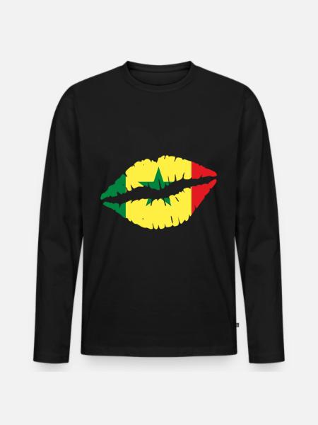 Senegal - Men's Premium Organic Long Sleeve Shirt - black