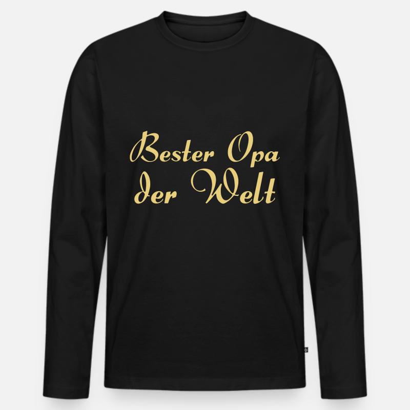 Bester Opa der Welt - Männer Premium Bio Langarmshirt - Schwarz