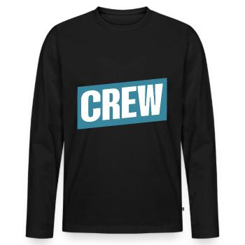 Crew - Männer Premium Bio Langarmshirt - Schwarz - Vorne - Nico (187cm)