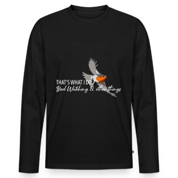 Observation des oiseaux Oiseaux Observation des oiseaux Oiseaux - T-shirt manches longues Premium bio Homme - noir - Devant - Nico (187cm)