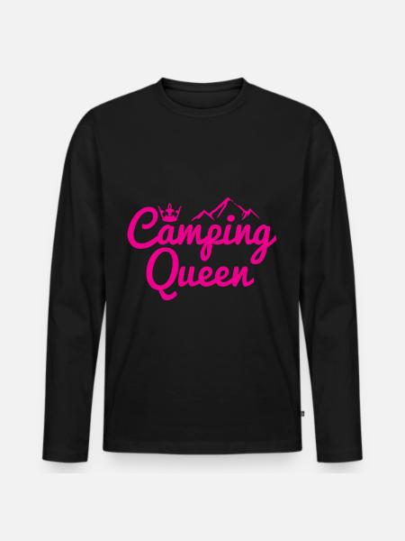 Camping Queen Krone Berg - Men's Premium Organic Long Sleeve Shirt - black