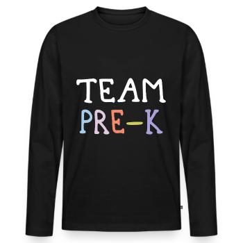 Équipe Pre-K Kindergarten Kindergarten Preschool Teacher - T-shirt manches longues Premium bio Homme - noir - Devant - Nico (187cm)