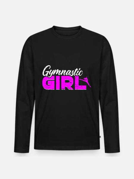 Gymnastik Turnen Akrobatik Mädchen - Männer Premium Bio Langarmshirt - Schwarz