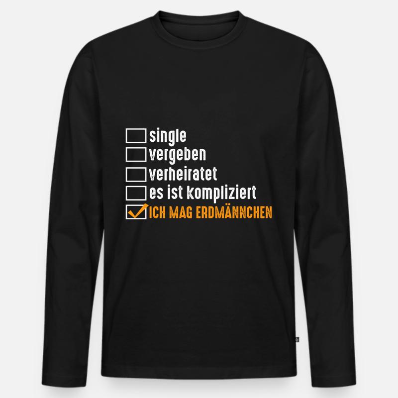 Erdmännchen - Männer Premium Bio Langarmshirt - Schwarz