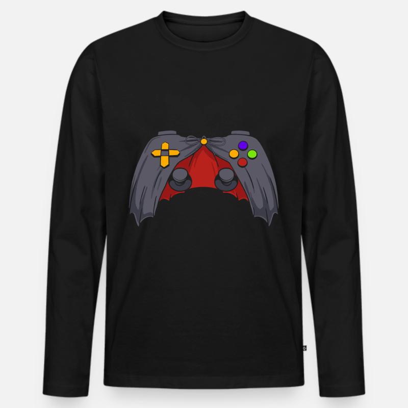 Halloween Dracula Gaming Controller - Männer Premium Bio Langarmshirt - Schwarz